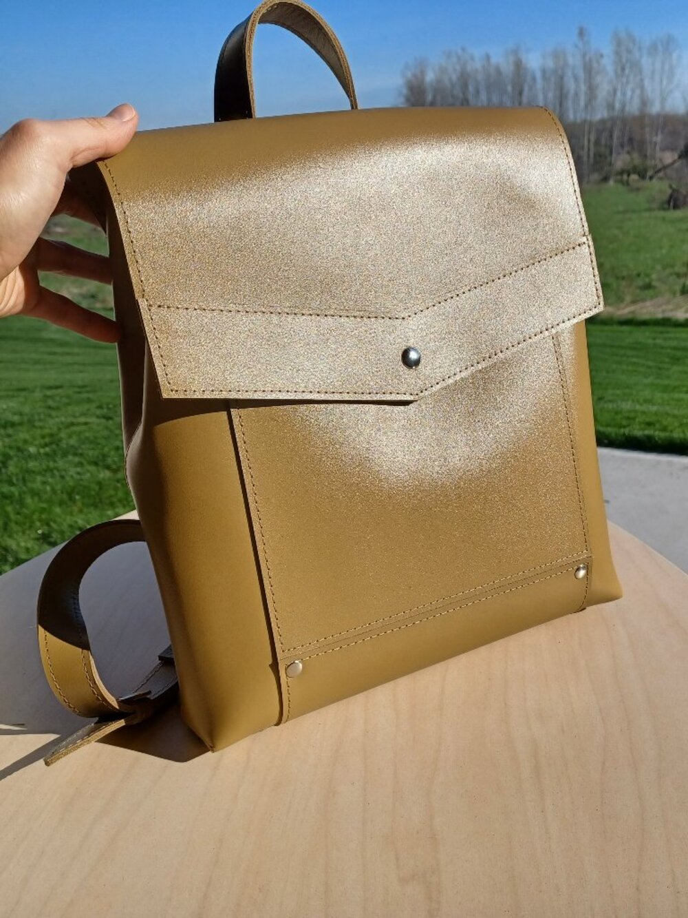 Handmade genuine leather women's backpack NWOT